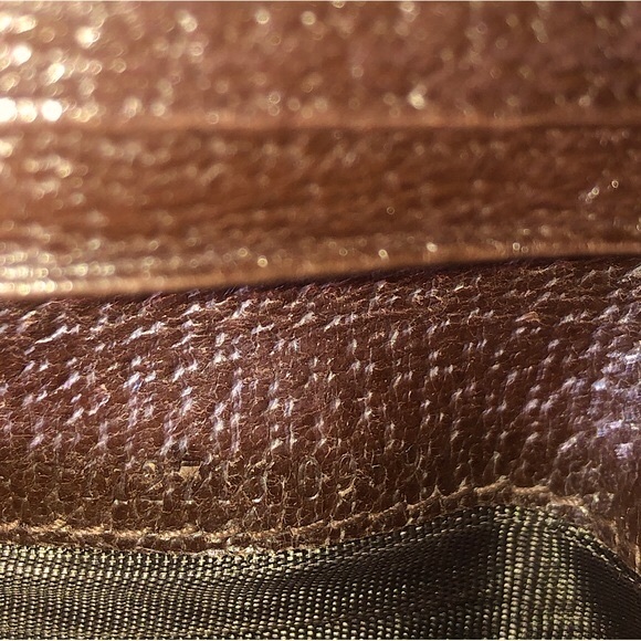 GUCCI GG Web Brown Leather and Tan Canvas Monogram Trifold Wallet Authentic - Picture 17 of 17